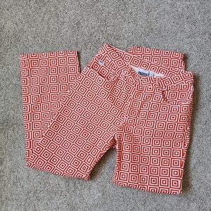 The Ragged Priest Straight Leg Geometric Red and White Jeans Sz 30 High Rise